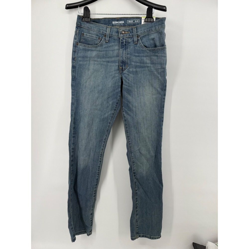 Sonoma Goods For Life Mens Slim Fit‎ Stretch Jeans Medium Wash 30x32 Denim